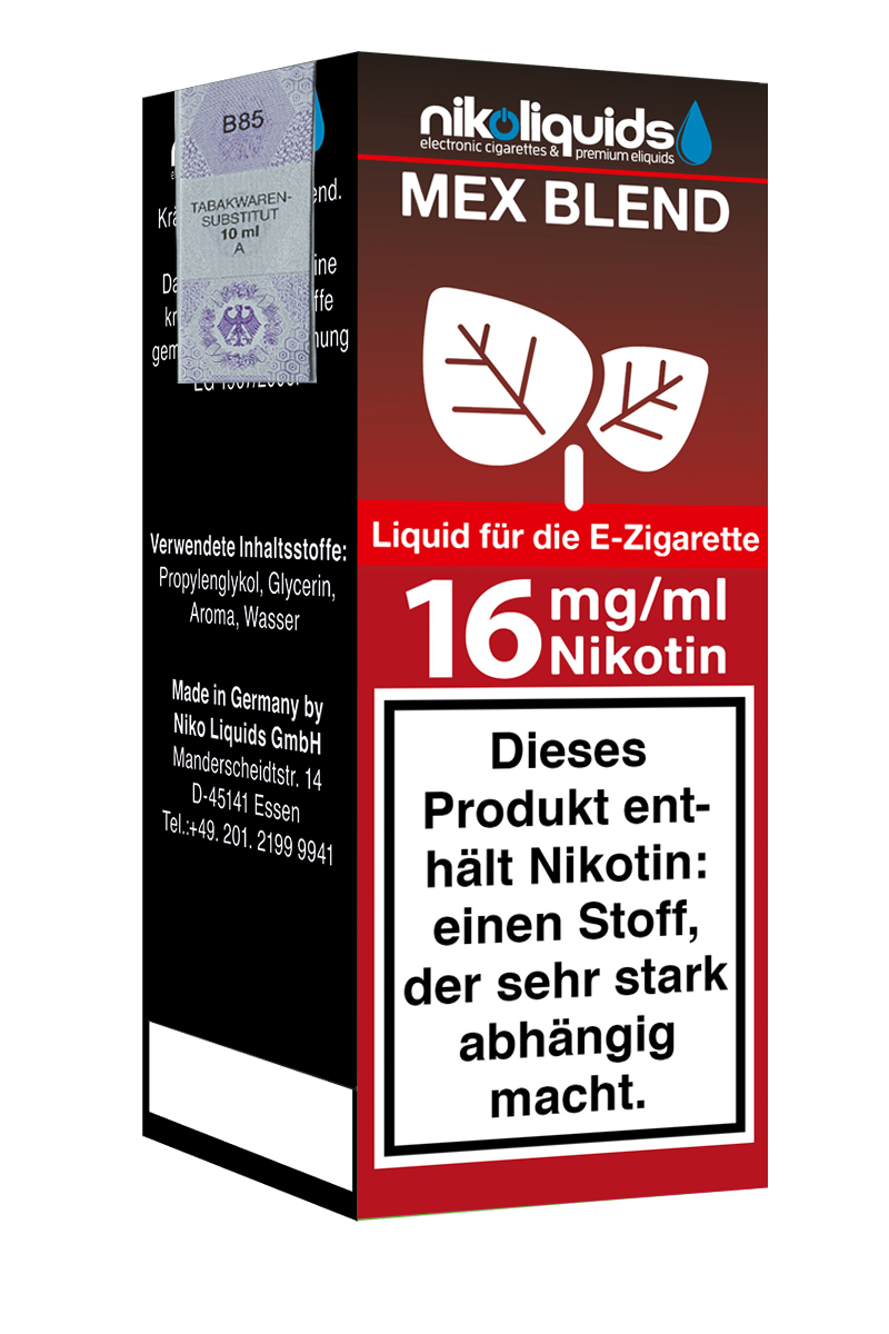 Niko Liquids E-Liquid Mex Blend 16 mg Nikotin 10 ml (rot)