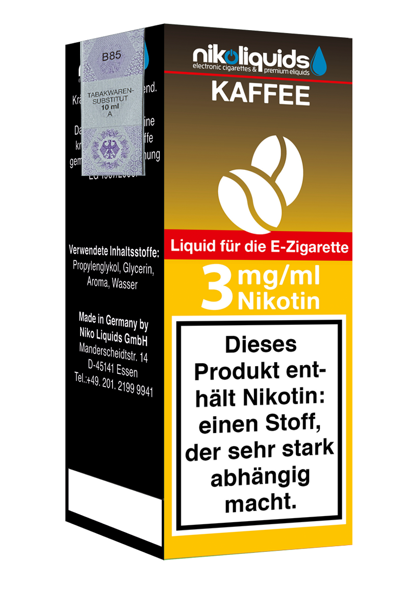 Niko Liquids E-Liquid Kaffee 3 mg Nikotin 10 ml (orange)