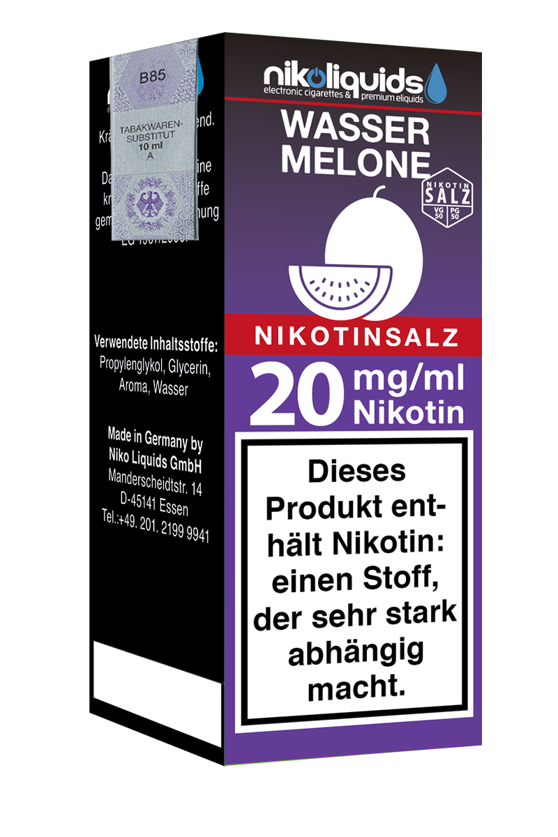 Niko Liquids E-Liquid Nikotinsalz Wassermelone 50/50 10 ml
