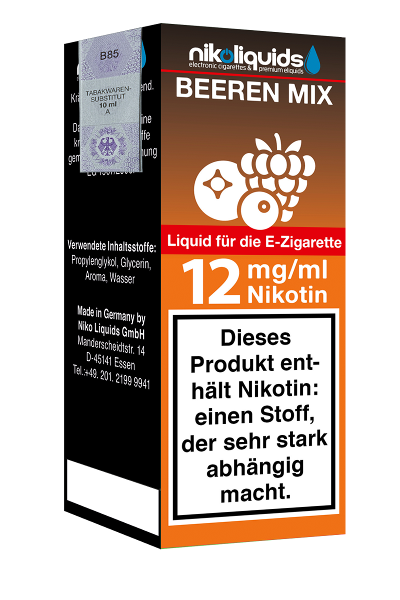 Niko Liquids E-Liquid Beeren Mix 0 mg Nikotin 10 ml (grün)