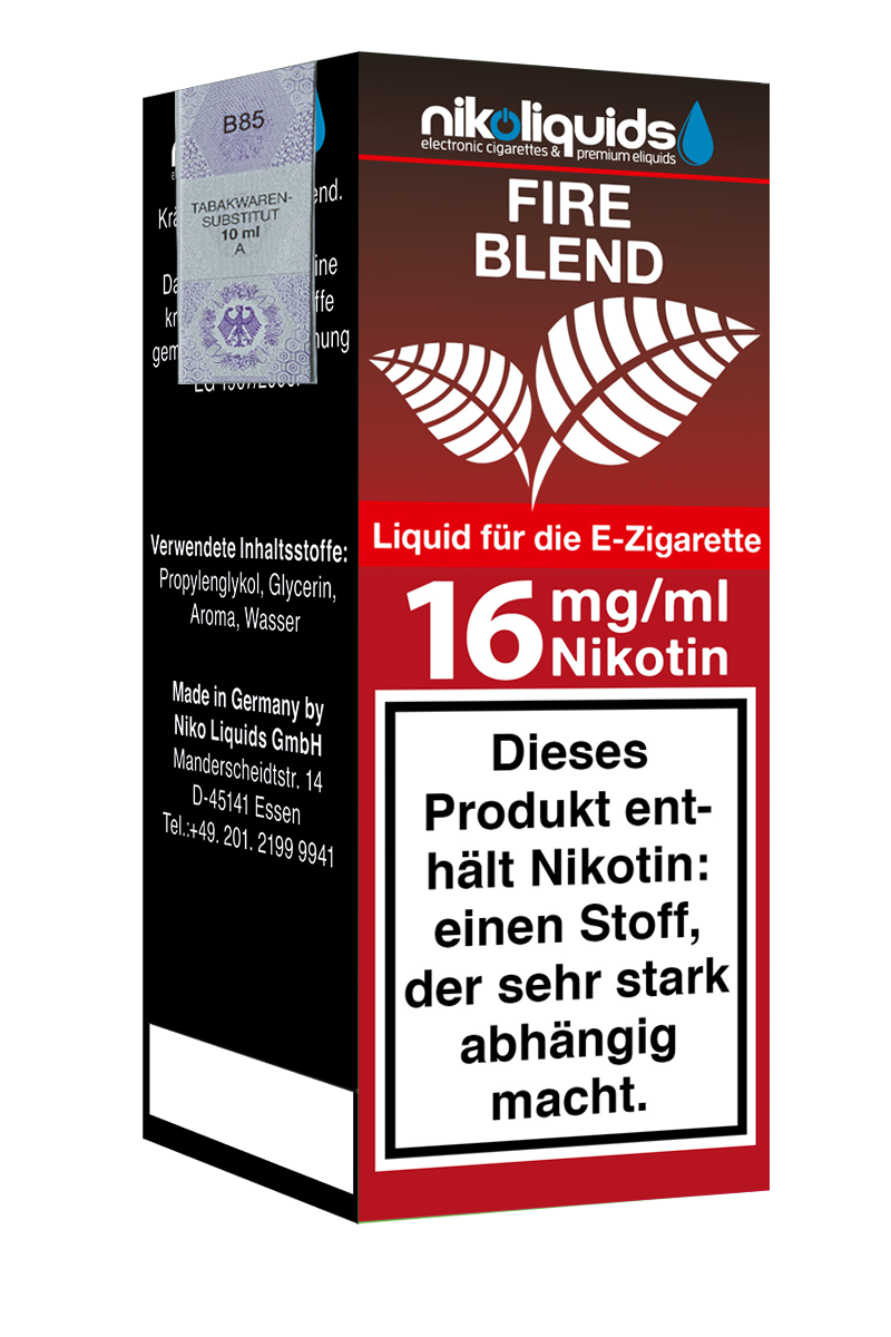 Niko Liquids E-Liquid Fire Blend 16 mg Nikotin 10 ml (rot)
