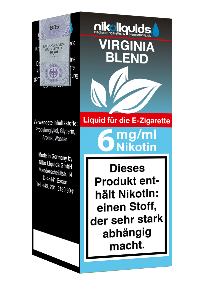 Niko Liquids E-Liquid Virginia Blend 0 mg Nikotin 10 ml (grün)