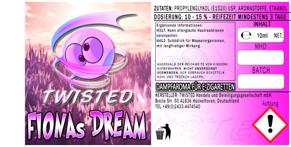 Twisted Aroma Fionas Dream 10ml - MHD abgelaufen